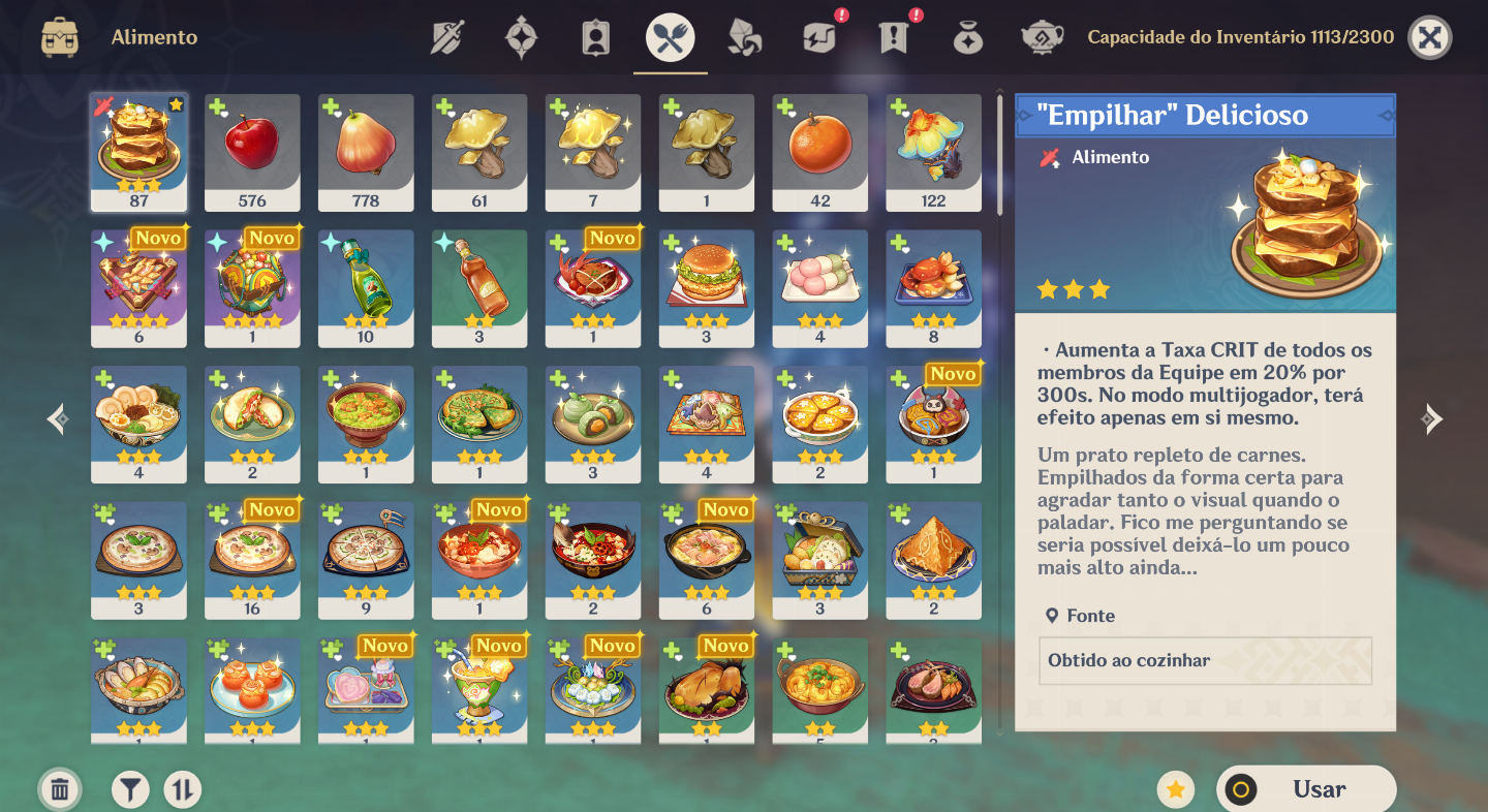 |Genshin AR60| 21K Gemas + 57 Personagens 5 + 16 Armas 5 Kinich top 2% Ganyu 3%