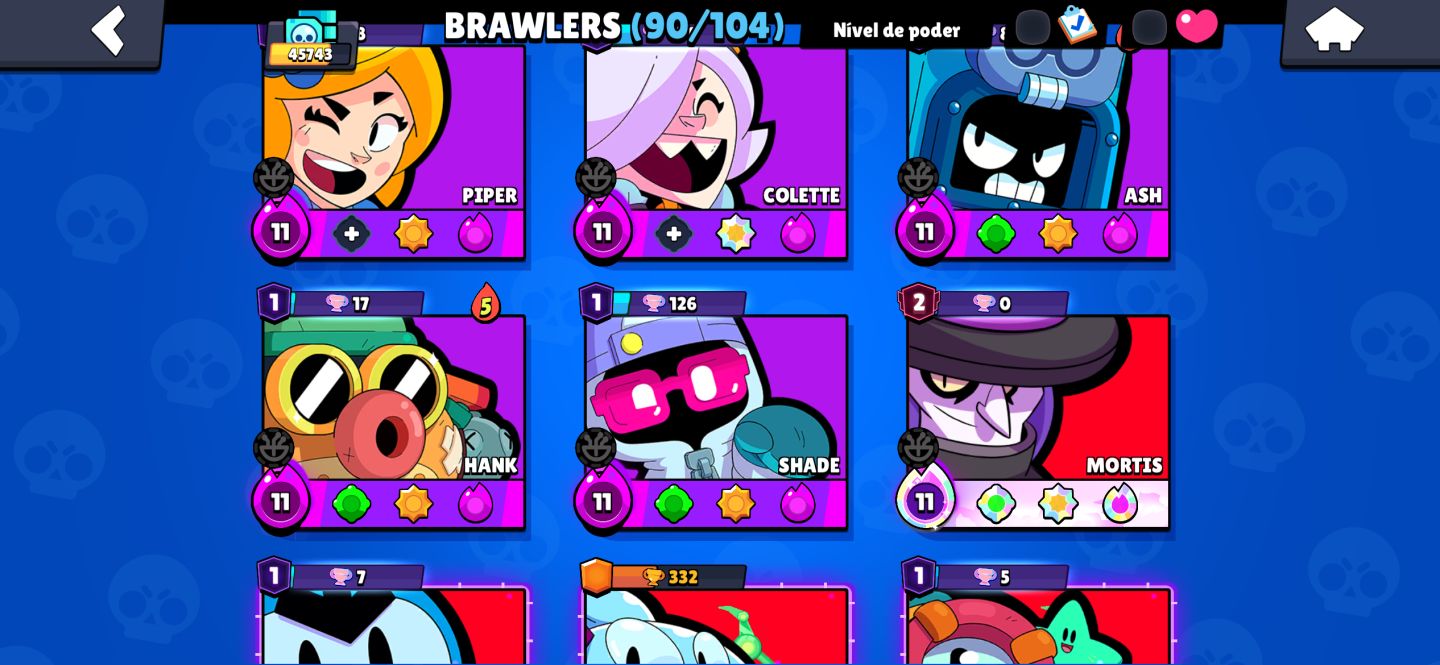 Conta de brawl stars, inumeras skins uma conta super completa.