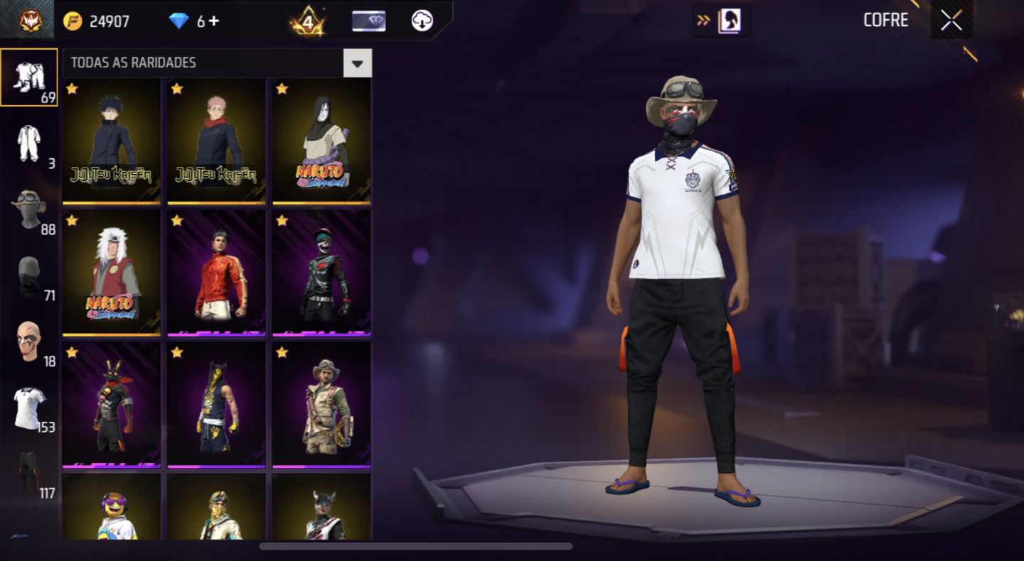 Conta freefire nv 63 várias skins e armas atributadas
