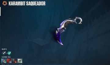 CONTA VALORANT EX DIAMANTE - KARAMBIT SAQUEADORA, ESPADA RGX, VANDAL PRELUDIO