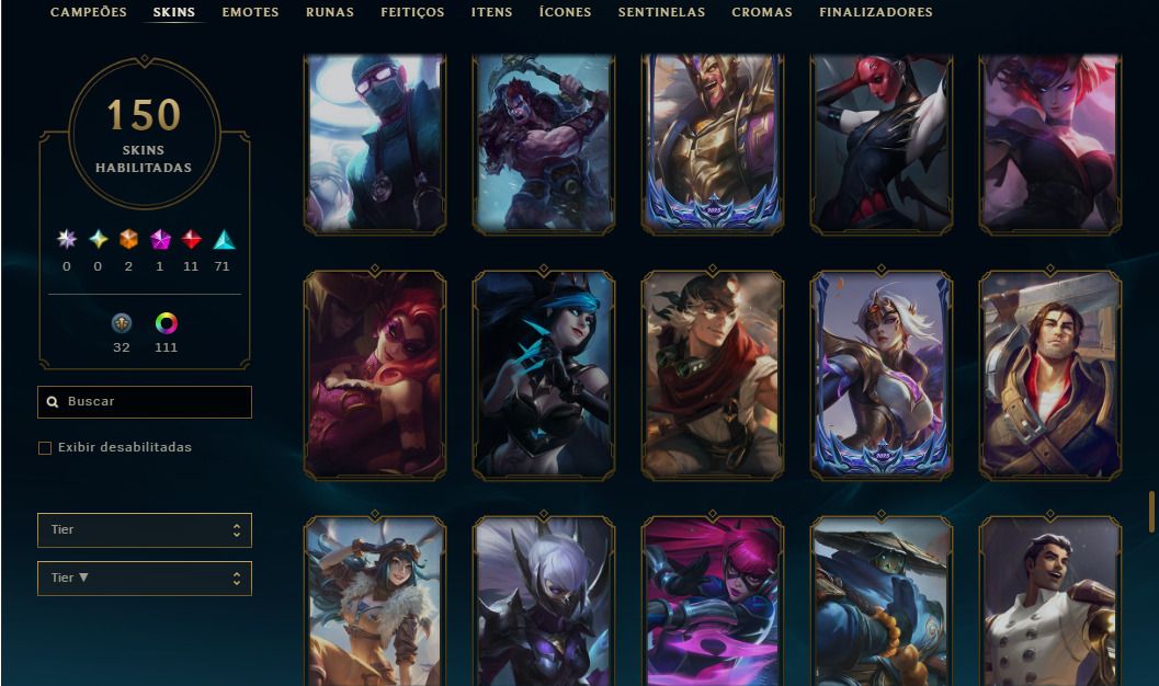CONTA ESMERALDA 2018 - EX DIAMOND - DADOS DE CRIAÇÃO - 154 SKINS - 111 CROMAS