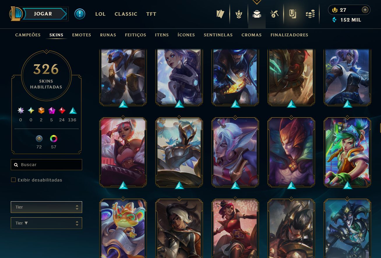CONTA UNRANKED - 326 SKIN - FULL CHAMP + PREÇO BAIXISSIMO! - 100% SEGURA!