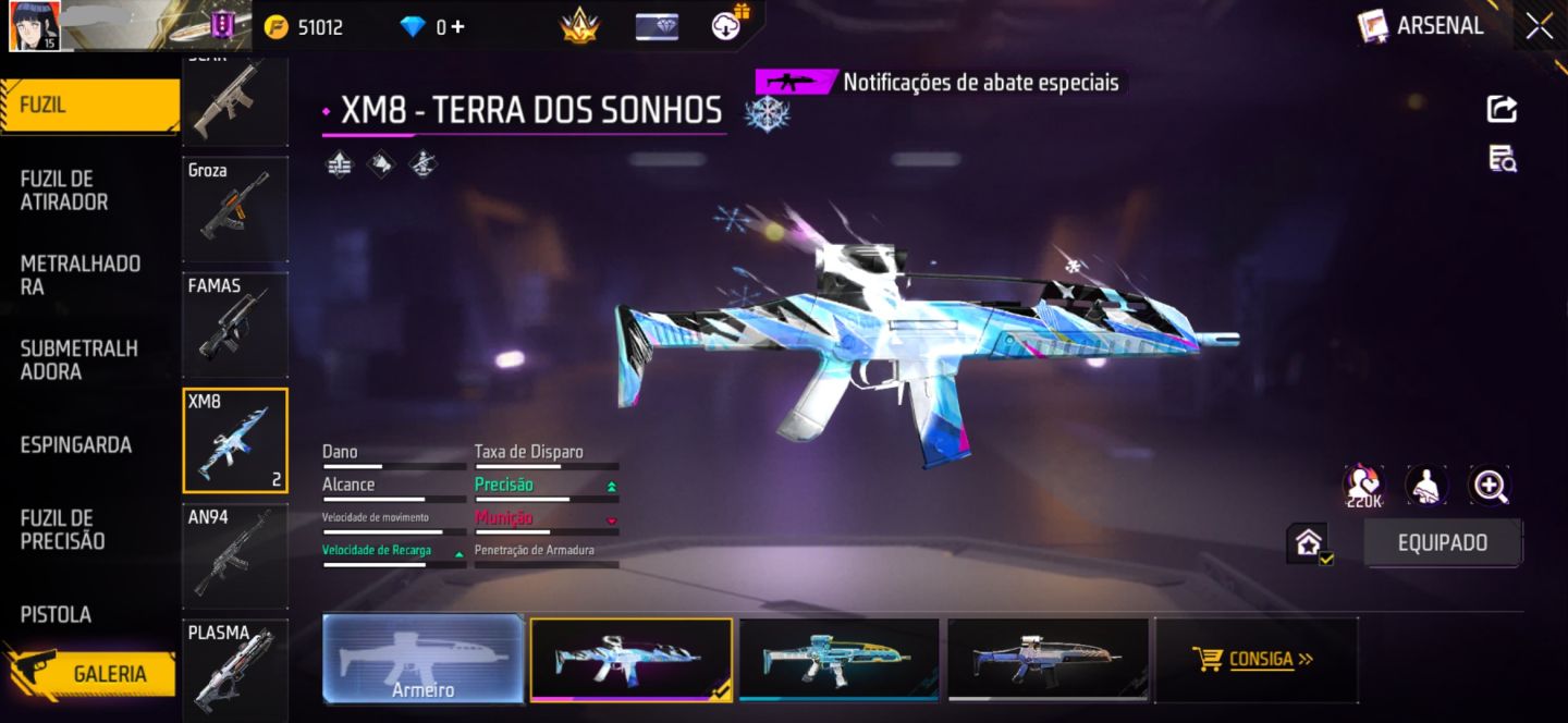 CONTA FREE FIRE COM CONJUNTO JIRAIYA | XM8 TERRA DOS SONHOS | UMP BOOYAH