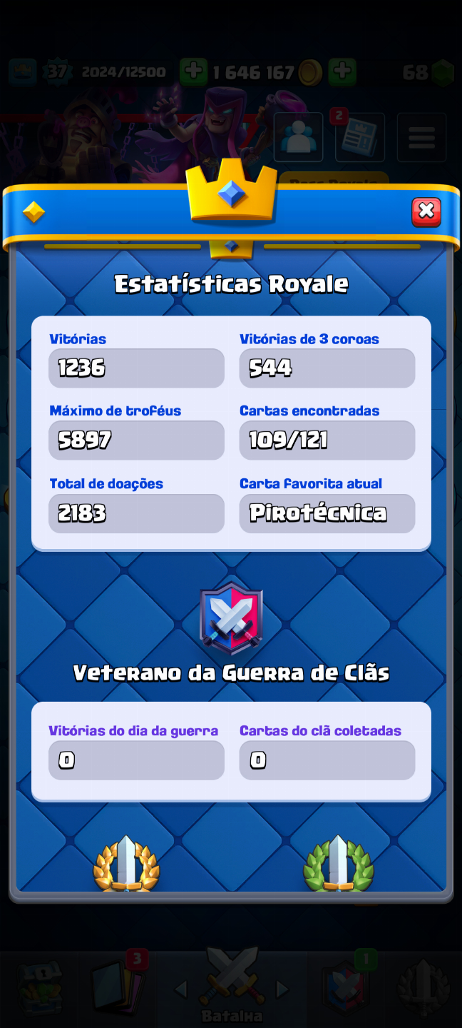 CONTA DE CLASH ROYALE MUITO BOA