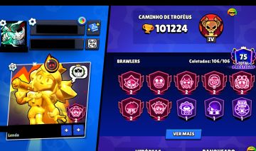 Conta de Brawl Stars - 100K Troféus - Valor Negociável