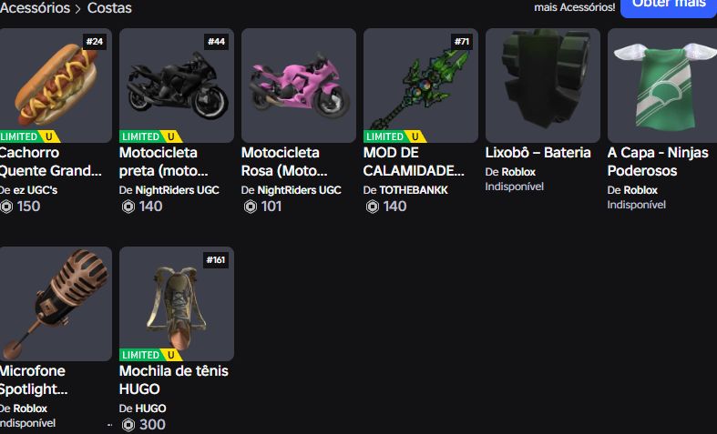 Conta roblox varios limiteds