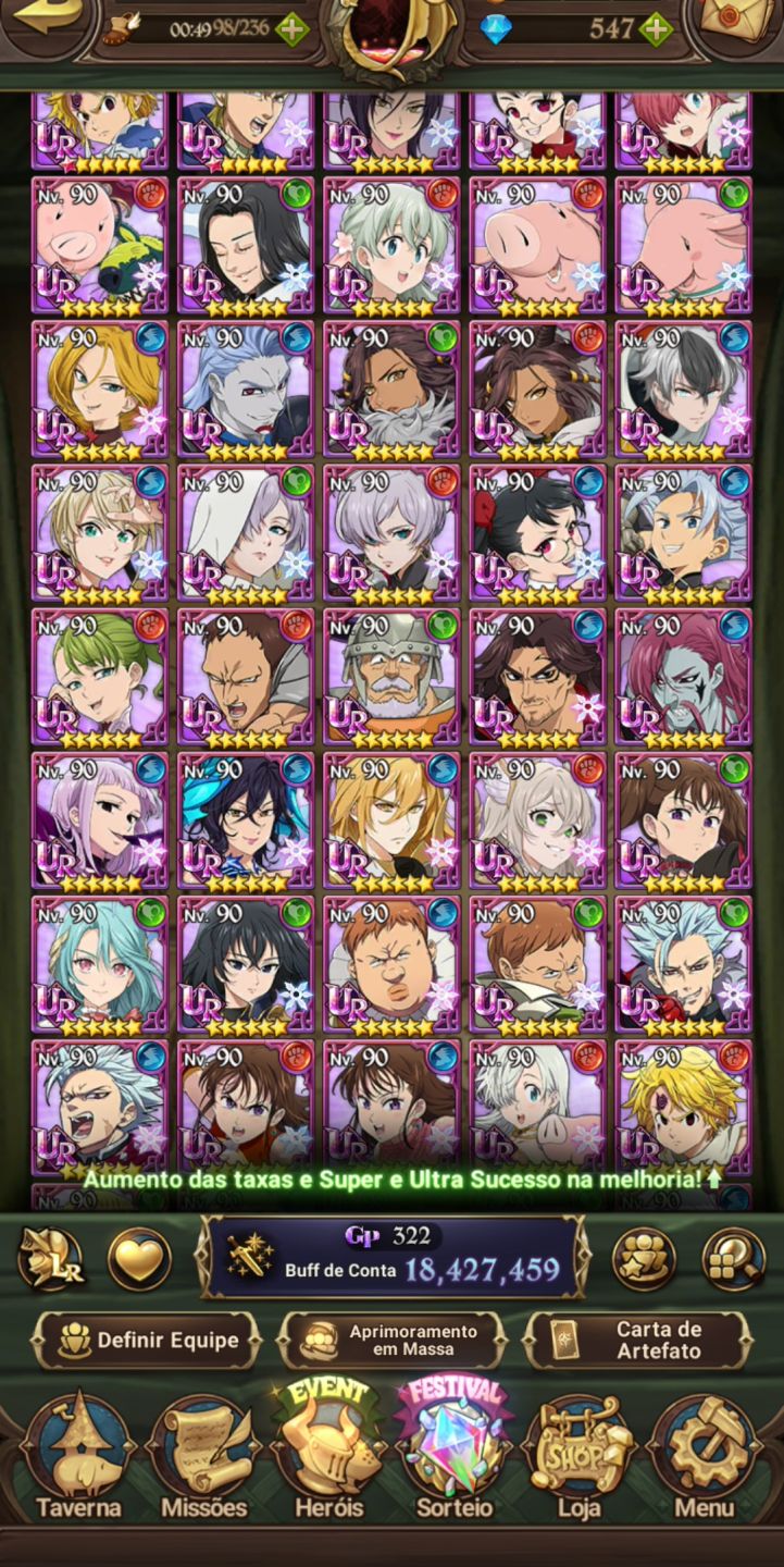 Conta 7DS Grand Cross 18kk cc box