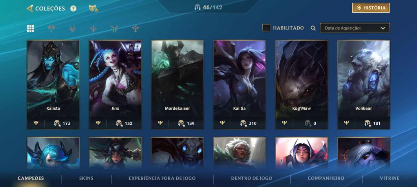 Conta wild Rift atualmente mestre