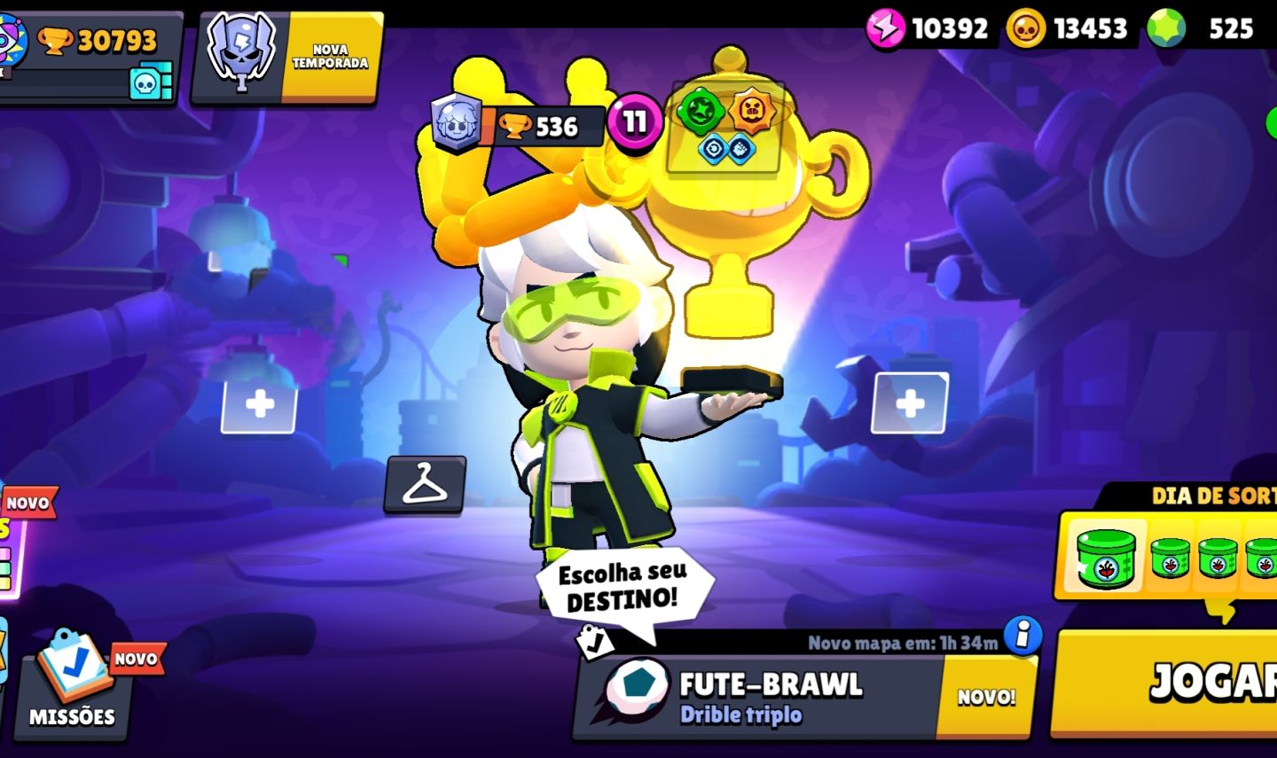 CONTA DE BRAWL STARS RARA 30K DE TROFEUS E VARIAS SKINS (LER DESCRIÇÃO)