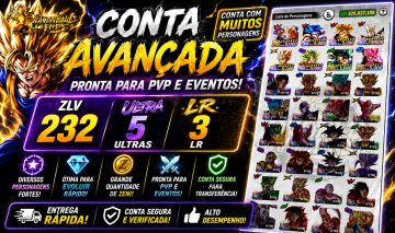 Conta Dragon Ball Legends - ZLV 232 | 5 ULTRAS + 3 LRs