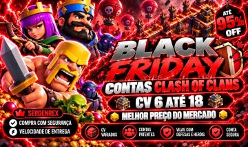 95% DE DESCONTO, CONTA CLASH OF CLANS, TODOS OS CVS, 9,10,11,12,13,14,15,16