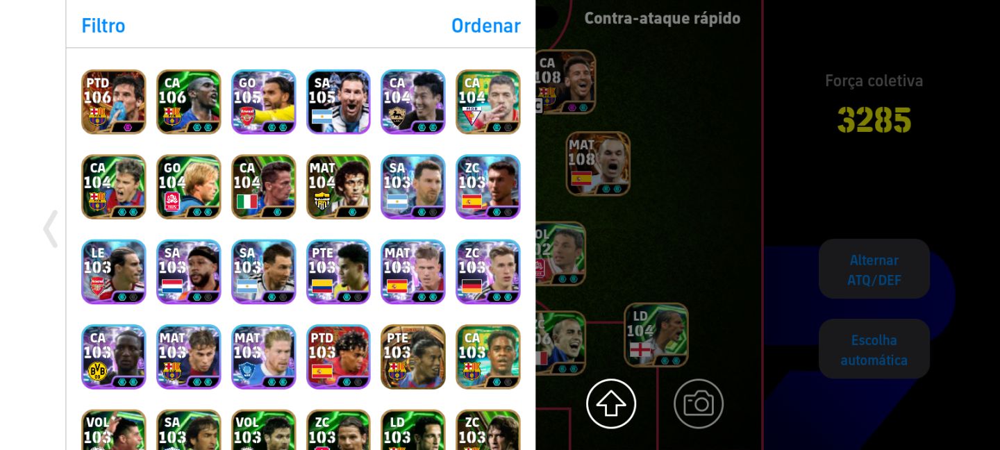 Conta eFootball - Completa full épica e bem montada (3285 de força coletiva)
