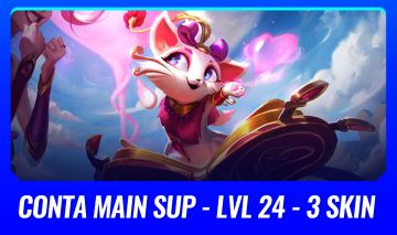 ( LVL 24 MAIN SUPORTE ) 3 SKINS - 21 CAMPEÕES ( SERVER BR - SEM ELO )