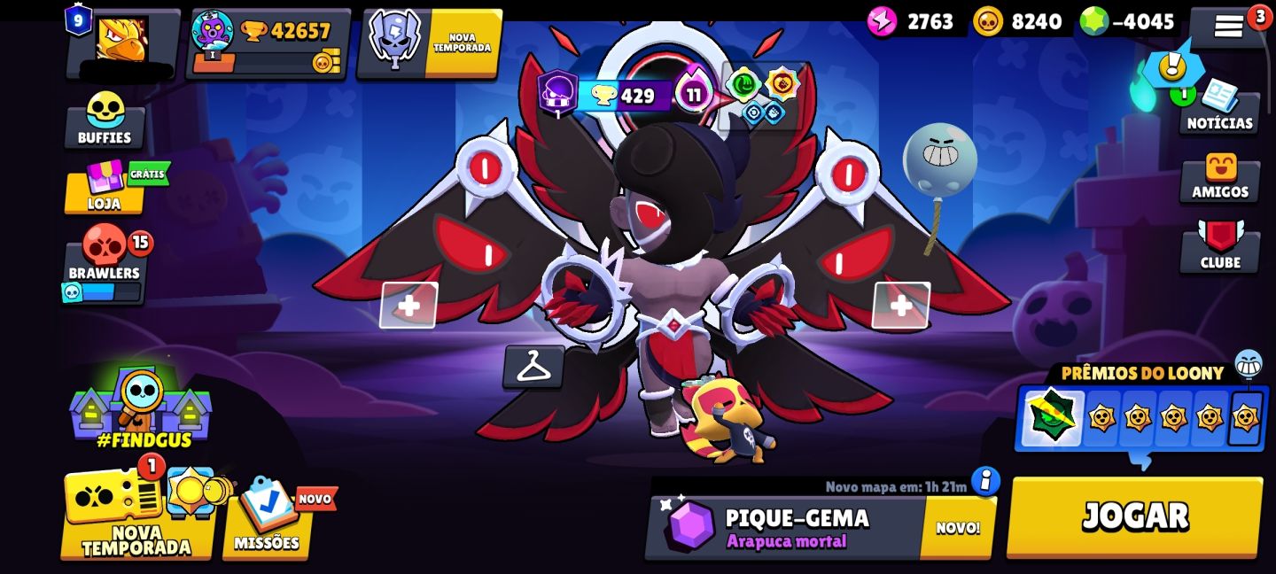 Conta de brawl stars veterana com muitas skins