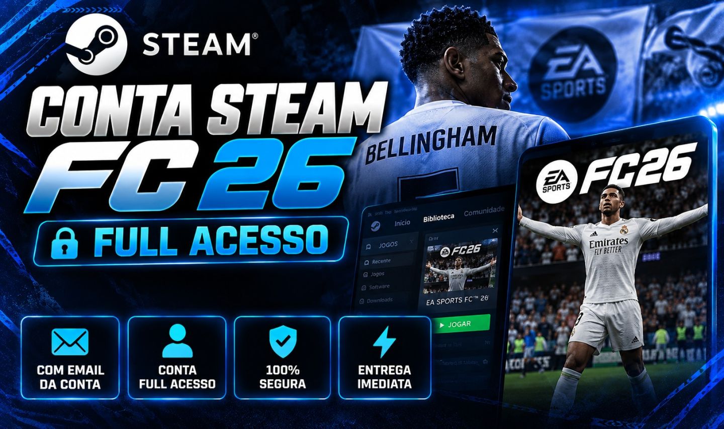 CONTA DA STEAM FULL ACESSO PERMANENTE COM EA FC 26( PODENDO JOGAR ONLINE)