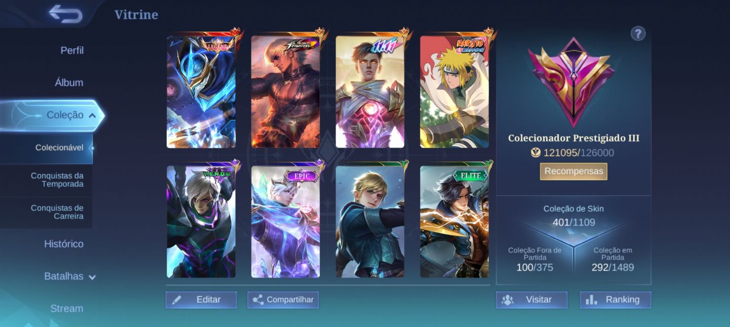 CONTA MBL JA NO GLORIA,COM MUITAS SKINS!!!!