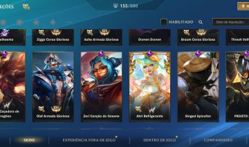 CONTA WILD RIFT | 155 SKINS | GRÃO-MESTRE 2X | NÍVEL 118