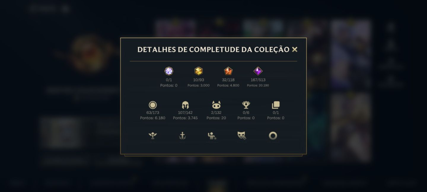 Conta de wild rift bem completa