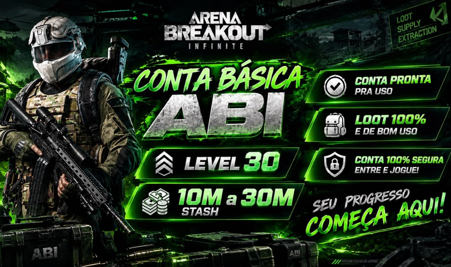 CONTA BASICA ARENA BREAKOUT PC - LEVEL 30 | 10M A 30M DE STASH