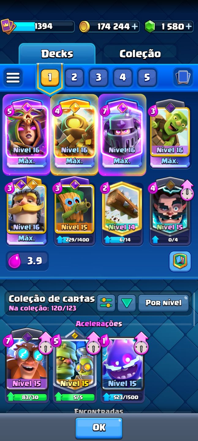 Conta com Passe antigo e muito top,acompanha uma de Clash com mais de 10k troféu