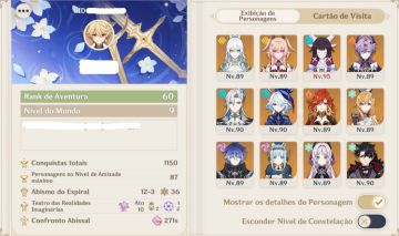 CONTA GENSHIN - AR60 - AMERICA - LATE GAME - FULL META - CHEIA DE COISAS