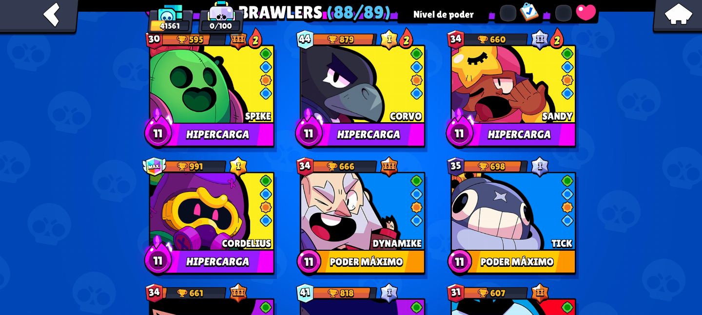 CONTA BRAWL STARS 101/105 BRAWLS