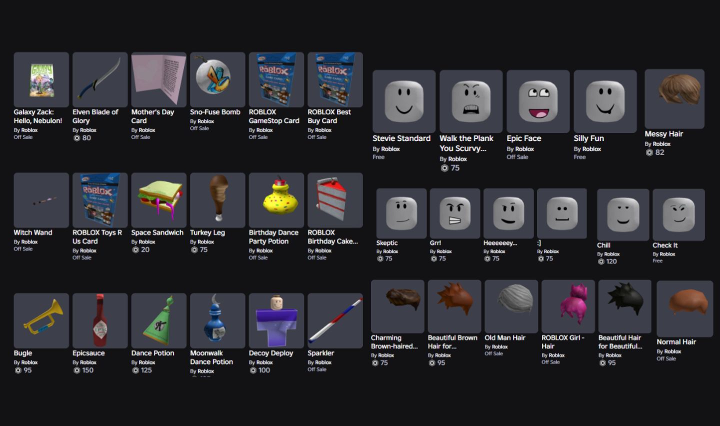 CONTA ROBLOX ANTIGA 2010 COM EPIC FACE + 75 OFFSALES E 31K DE RAP [UNVERIFIED]