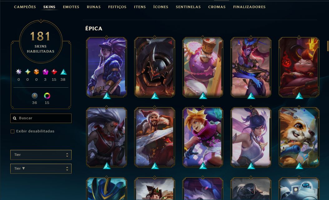 CONTA LOL | 181 SKINS | SEASON 2013