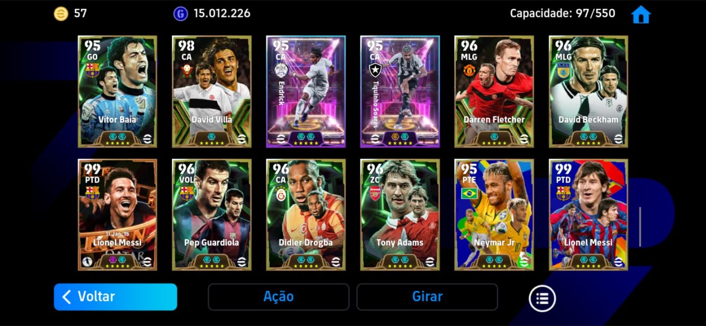 Conta FULL, efootball mobile, vários épicos, vem negociar