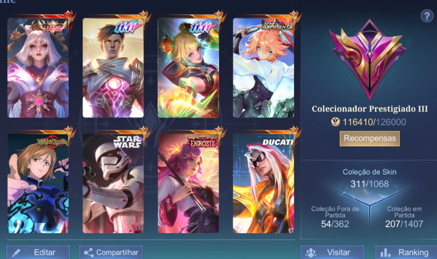 Conta Mobile Legends gemada, main lunox, kagura e leomord.