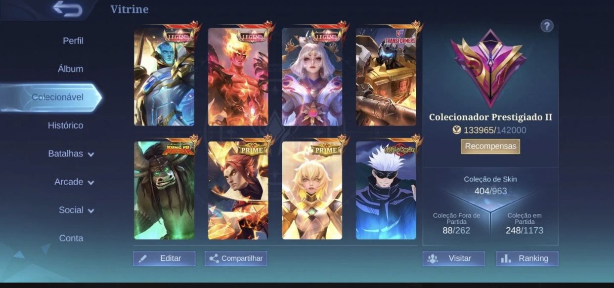 Conta de móbile Legends