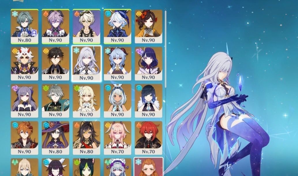 End game, Conta de 2020, Raiden c2 + bis, Furina c1 + bis, lohen, durin, columbi