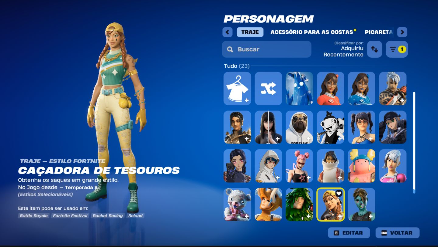Conta fortnite secundaria Simples com skins tryhard