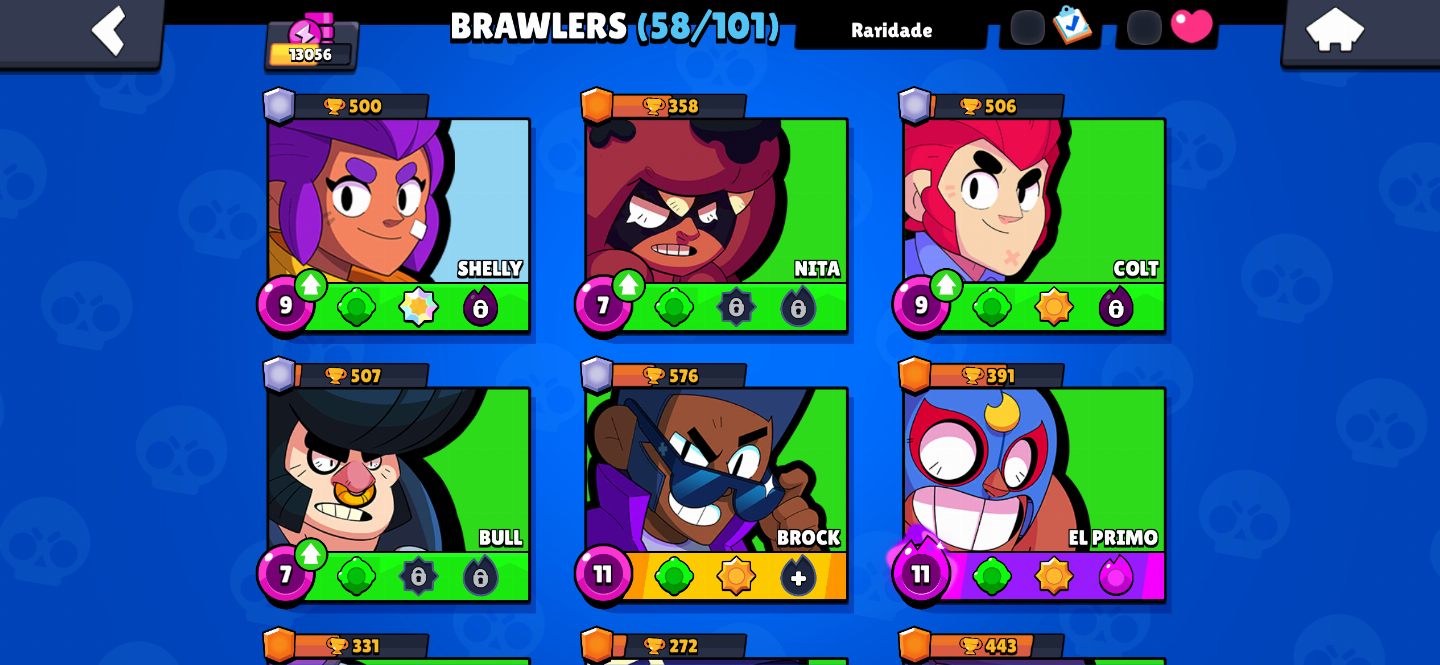 CONTA RARA BRAWL STARS 58 BRAWLERS | SKINS EXCLUSIVAS |