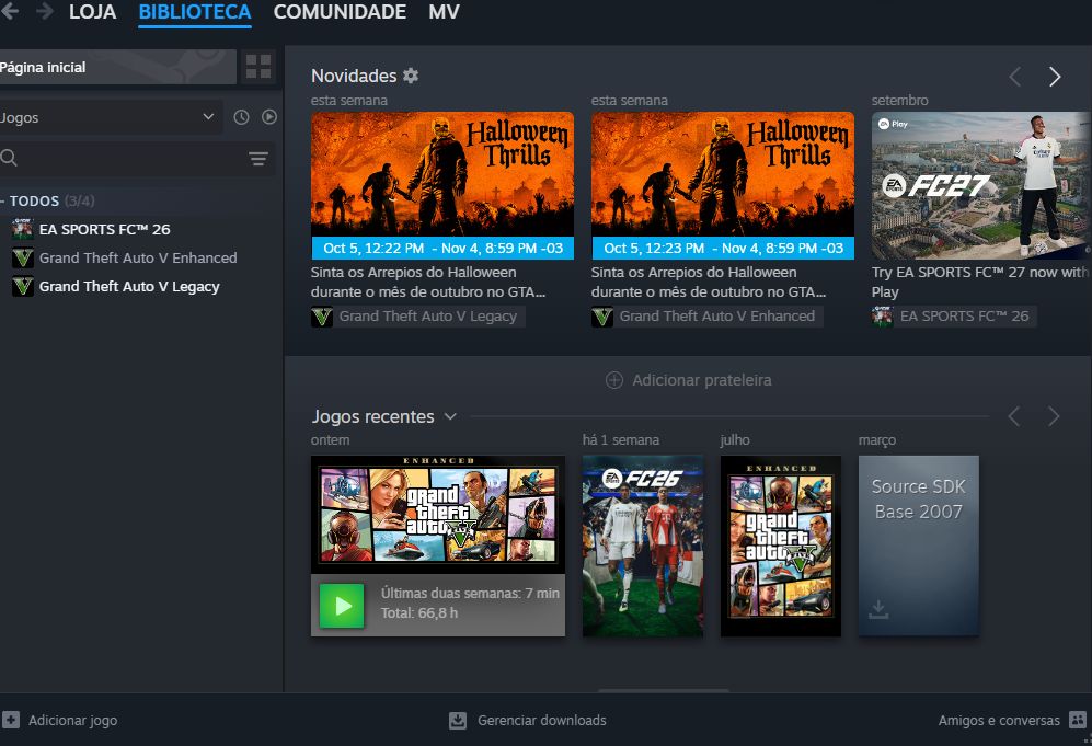 CONTA STEAM COM FC 26 E GTA 5 ENCHANCED E LEGACY!