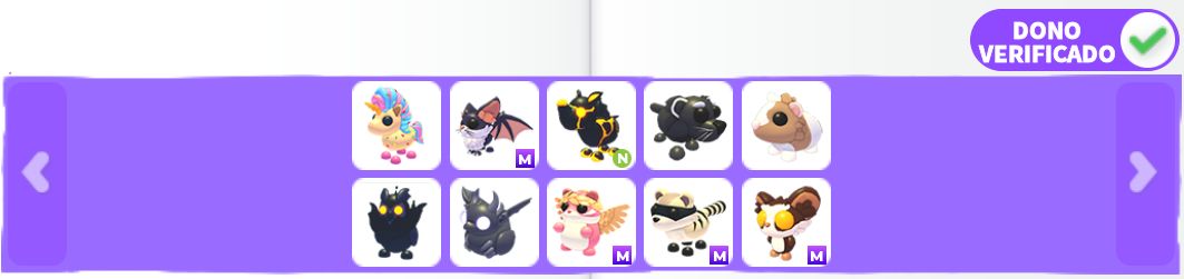 CATÁLOGO DE PETS E RIDE POTIONS | ADOPT ME | FLY RIDE NEON MEGA FULL GROWN
