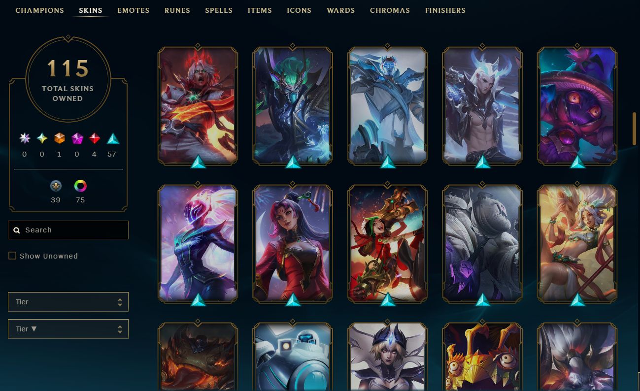 CONTA LOL MESTRE 400PDL+ / LV 301 / FULL ACESSO AOS DADOS / 158 SKINS / HONRA 5