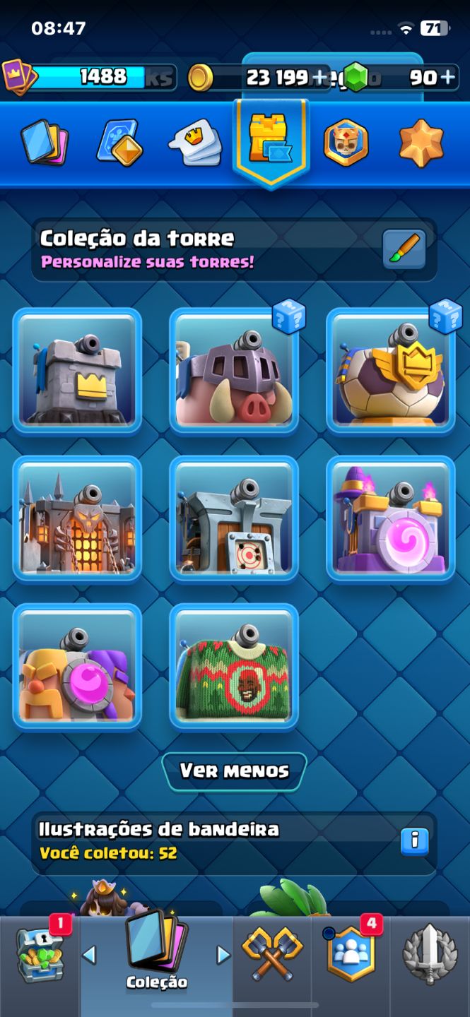 Conta Clash Royale Arena 20 | 7.9k Troféus | todas as cartas | 52 Emotes