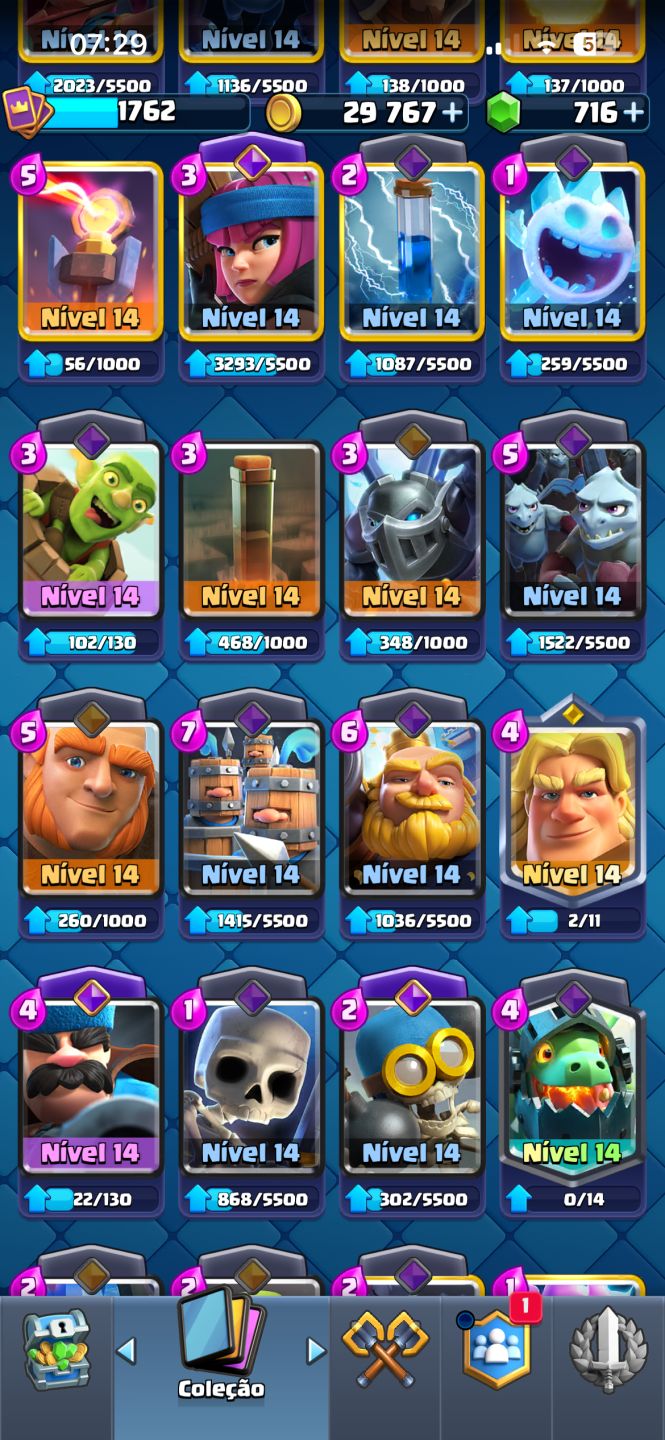 Conta Clash Royale 13.200 Troféus| Todas as Cartas | 20 Evoluções | 11 Nivel Max