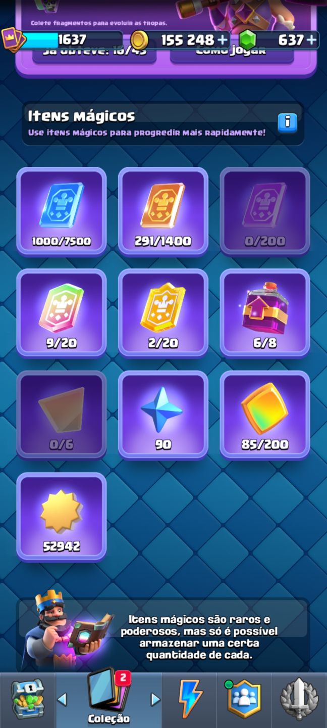 CONTA CLASH ROYALE OG 9 ANOS | 10K TROFÉUS | NÍVEL 15/16 | 637 GEMAS | 4 HERÓIS