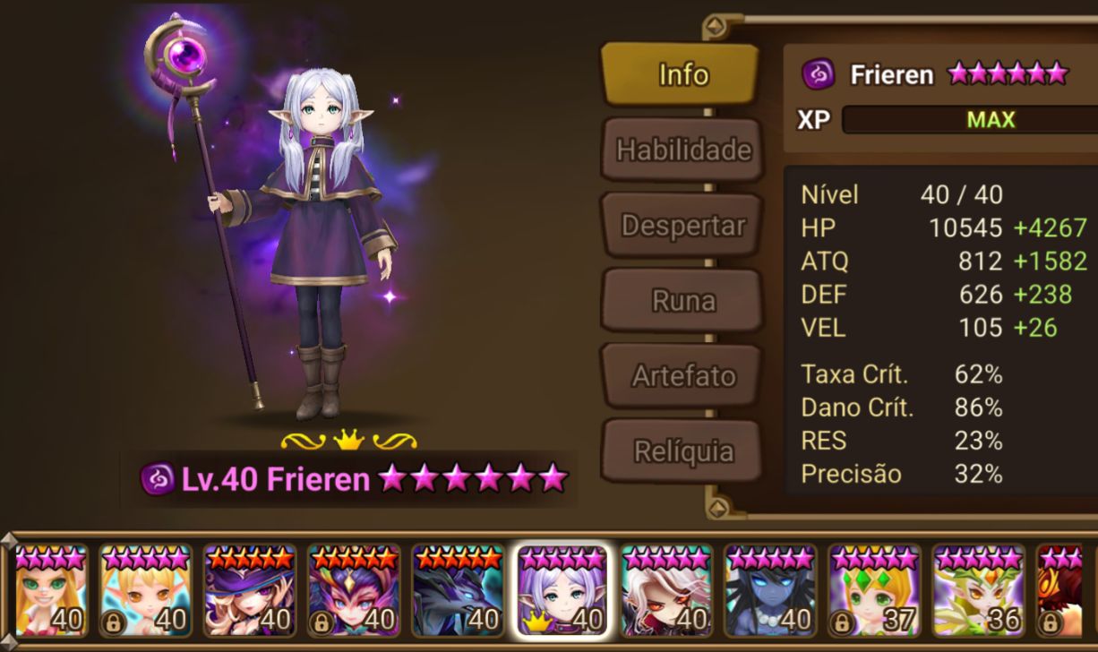CONTA SUMMONERS WARS FRIEREN DARK COLLAB SERVIDOR GLOBAL