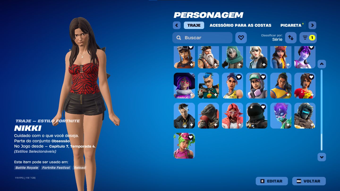 Conta de fortnite rara full season 3 com 145 skins