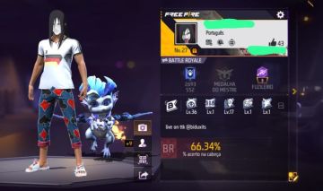 CONTA FREE FIRE COM OROCHIMARU + ITENS NARUTO