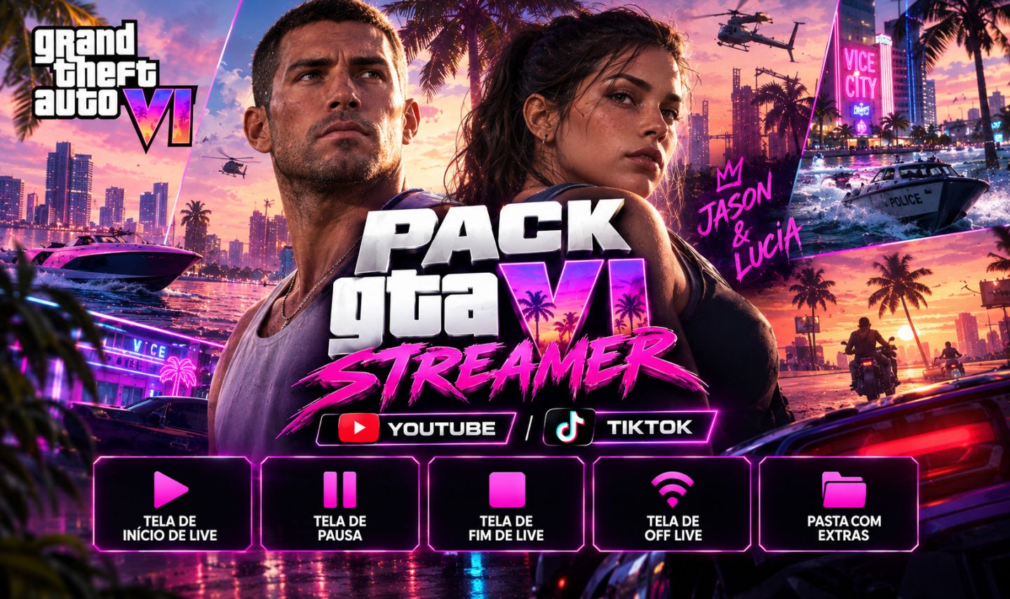 PACK STREAMER COMPLETO | CS2, GTA 6, FORTNITE, COD, MINECRAFT | YOUTUBE E TIKTOK