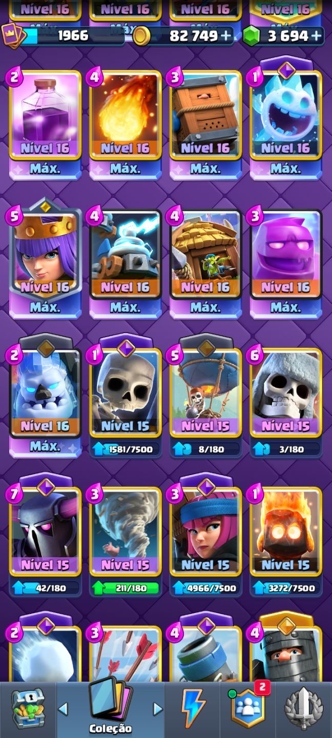 CONTA CLASH ROYALE COM 10 ANOS DE JOGO, REI 16, 21 EVO, 6 HEROIS E MAX trofeus