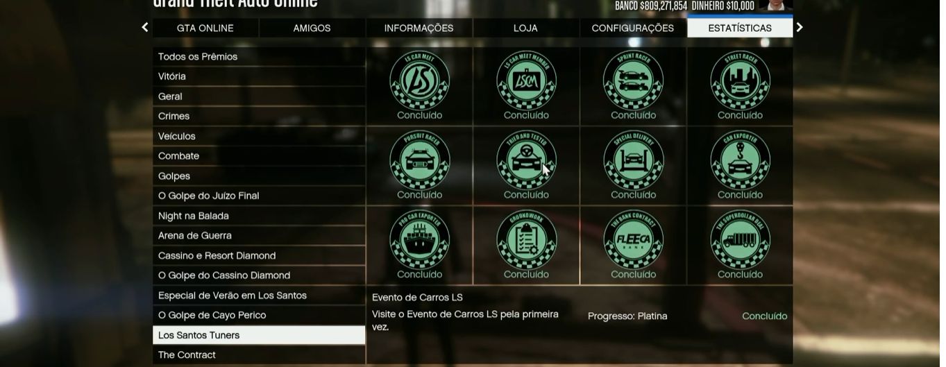 Upagem GTA v online level, dinheiro, carros, e todas as conquistas.