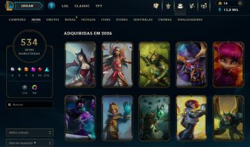 CONTA LOL NÍVEL 388 | 534 SKINS | 44 LENDÁRIAS | 4 ULTIMATE | 8 MÍTICAS