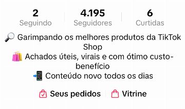 Conta TikTok Nicho Achadinhos | 4.100 Seguidores | Pronta para Monetizar