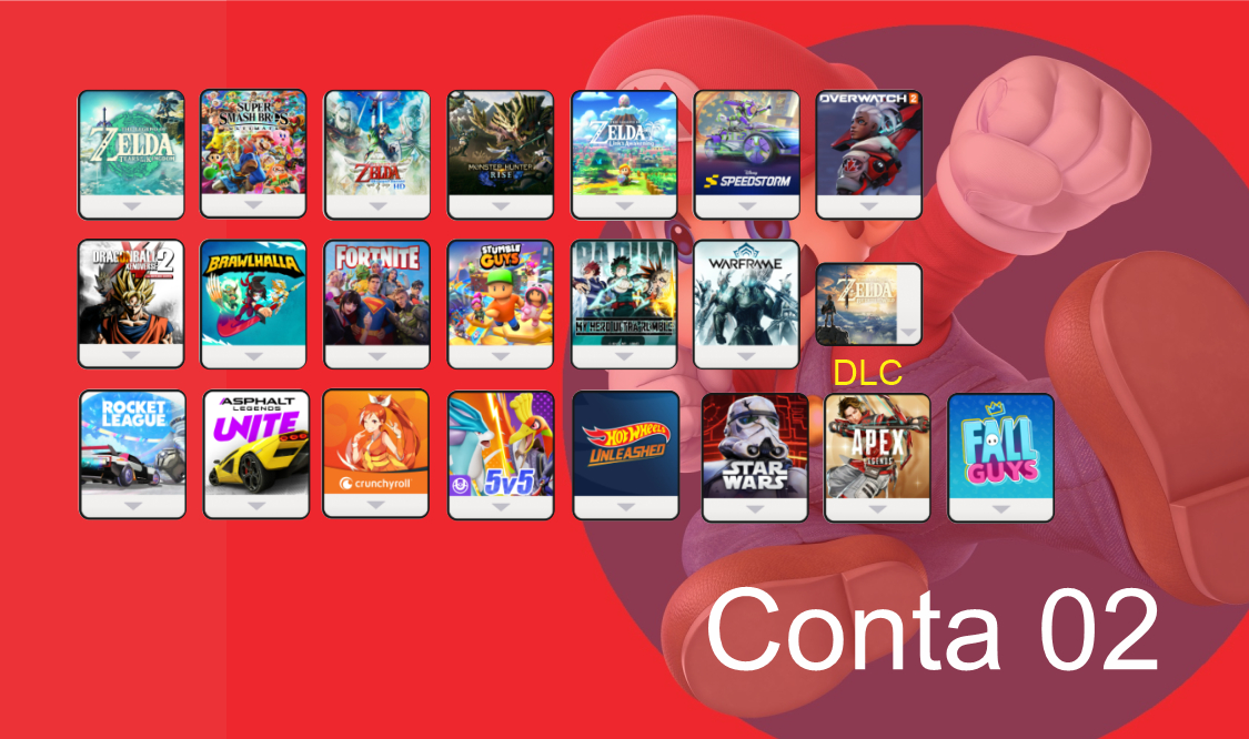 (Promoção) Várias Contas Secundárias - Nintendo Switch 1 e 2 - Mensalmente
