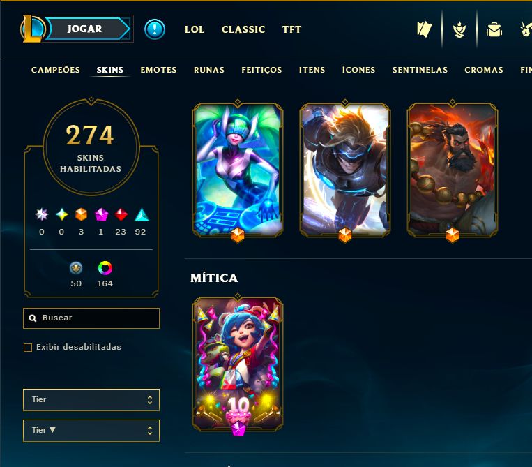 LENDÁRIA YASUO EMISSÁRIO + [ QUASE 300 SKINS HABILITADAS ] + [ TROCA NICK ]